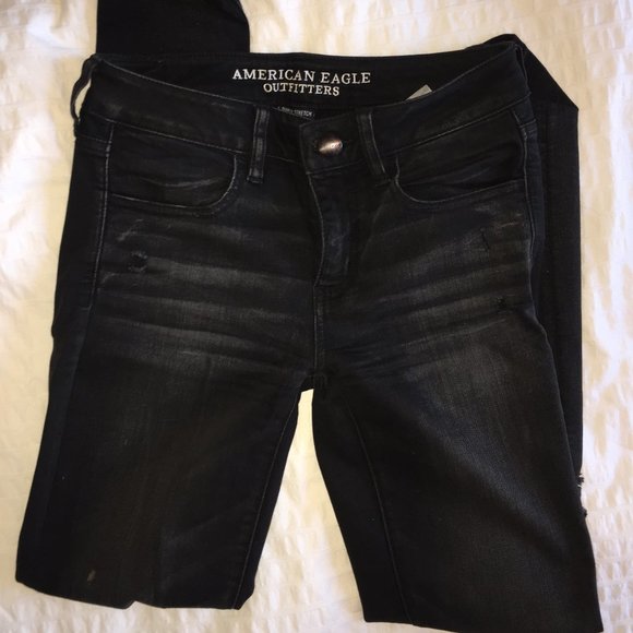 Black ripped skinny jeans - Picture 1 of 8
